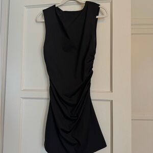Cupshe Ruched black mini dress sleeveless - NWT